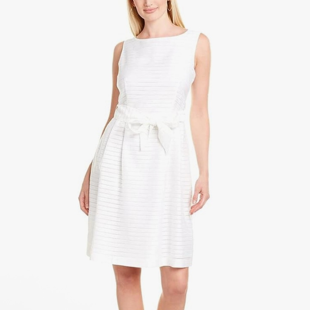 Tommy Hilfiger White Striped Fit & Flare Dress Women’s Size 12